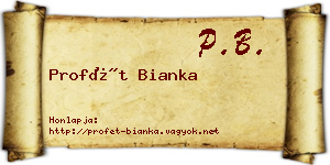 Profét Bianka névjegykártya